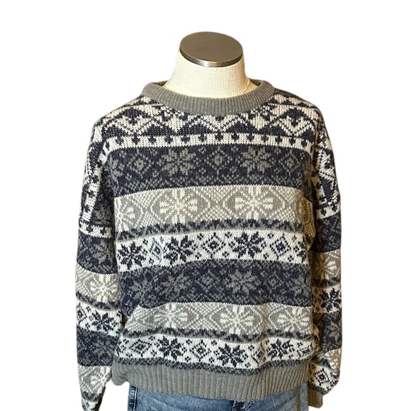 Architect Ski Sweater Navy Gray White Size Large - Picture 1 of 6
